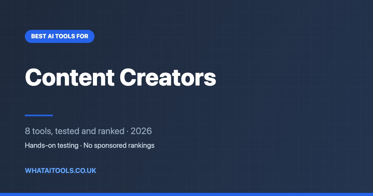 Best AI Tools for Content Creators (2026): Tested and Ranked