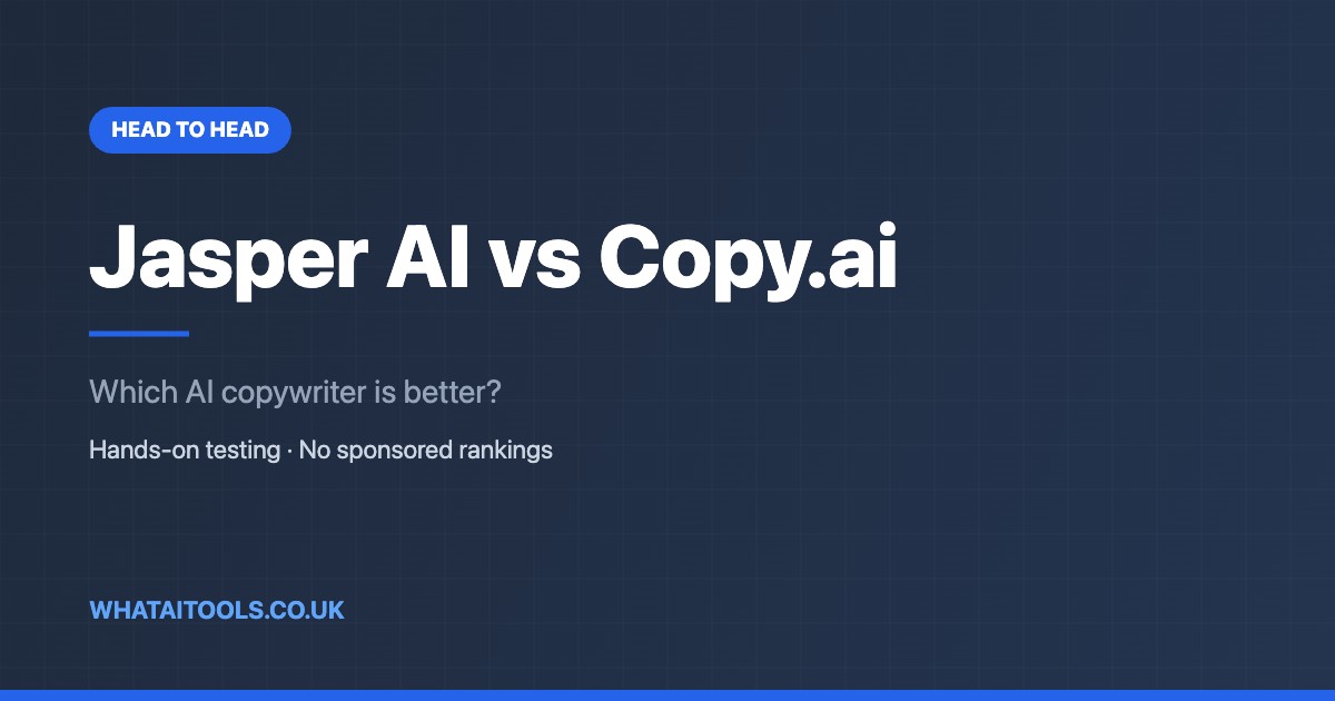 Jasper AI vs Copy.ai (2026): Which AI Writing Tool Wins?