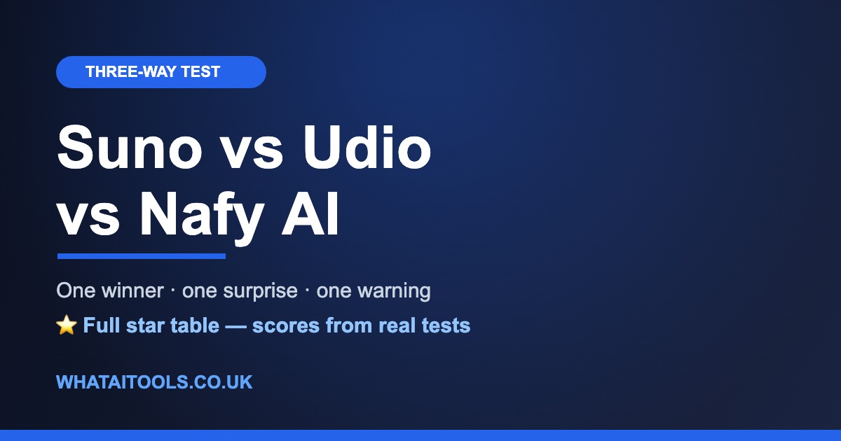 Suno vs Udio vs Nafy AI (2026): We Tested All Three