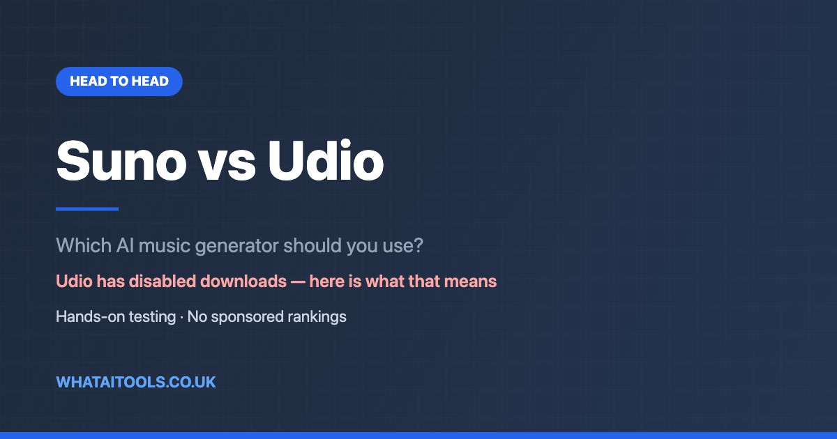 Suno vs Udio (2026): Which AI Music Generator Should You Use?