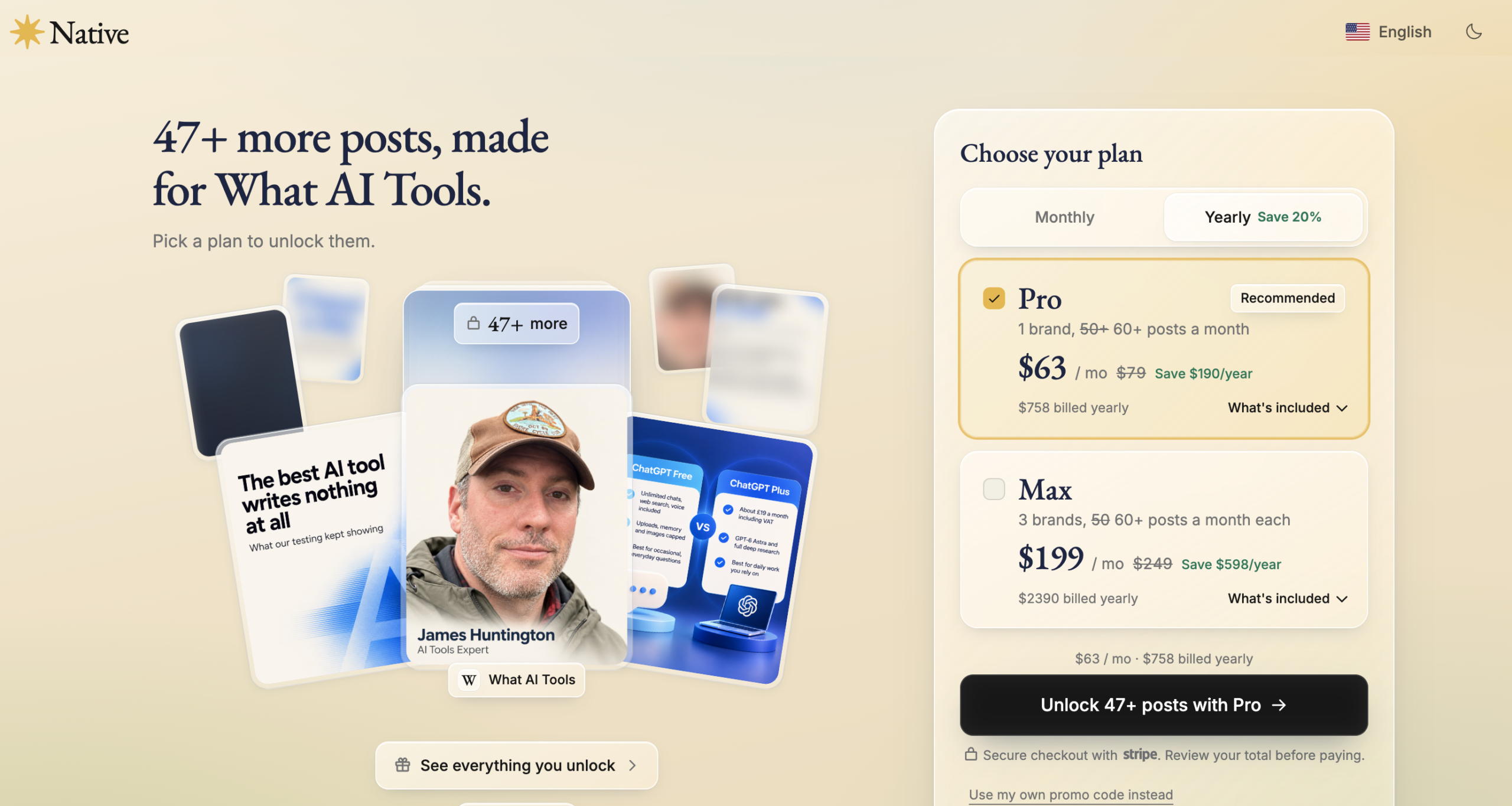 Native.no onboarding screenshot: company size and role questions, with no back button to change answers