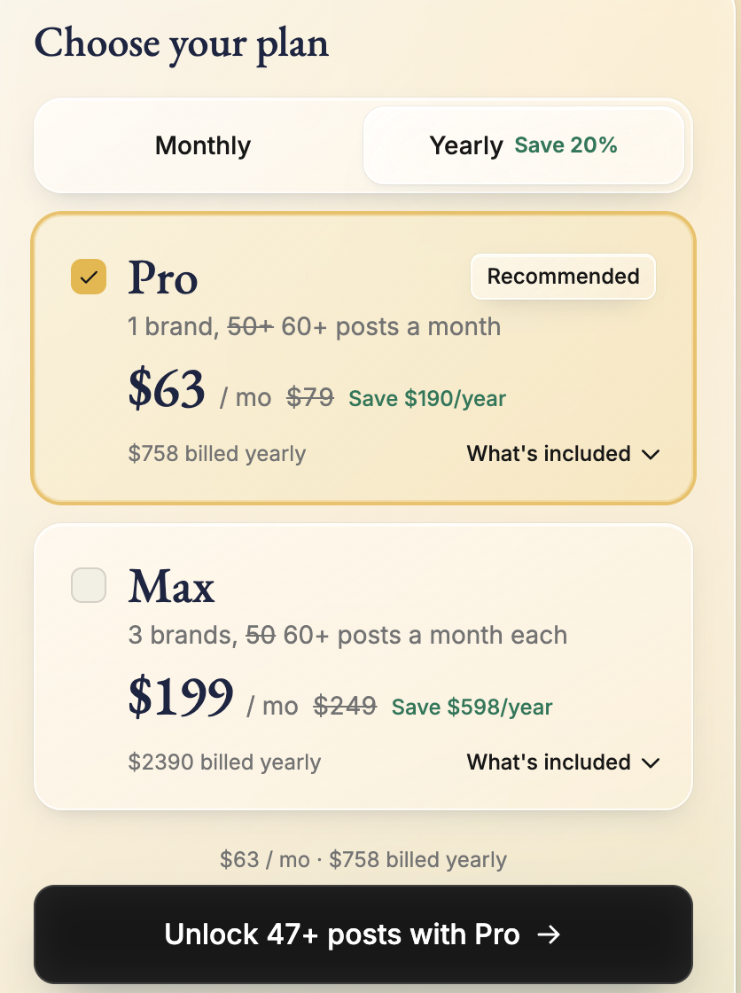 Native.no onboarding screenshot: audience and goal questions during signup