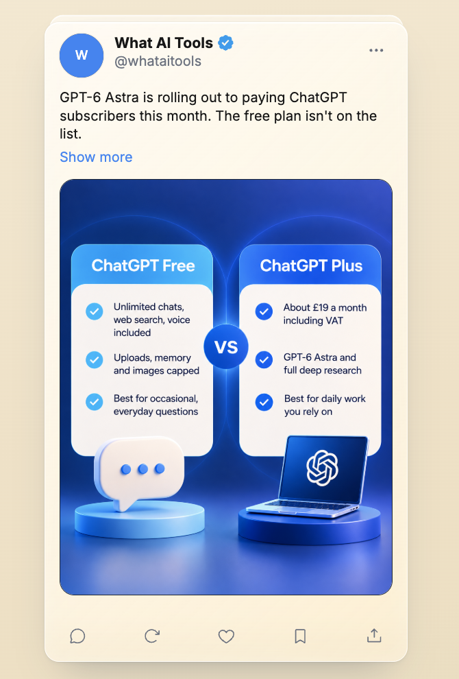 Native.no screenshot: second generated post preview with unverifiable factual claims