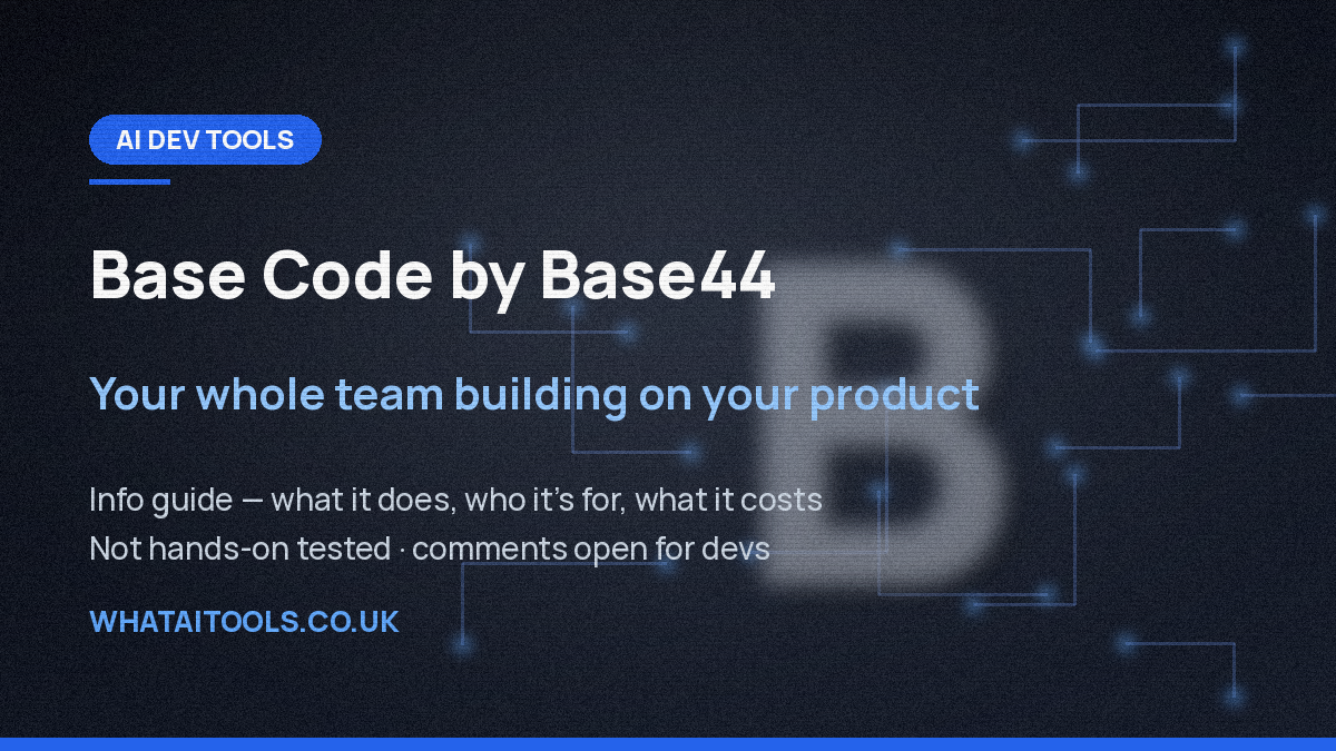 Base Code by Base44: What It Is, What It Costs and Who It’s For