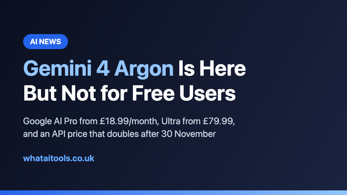 Gemini 4 Argon Is Here &mdash; But Not for Free Gemini Users